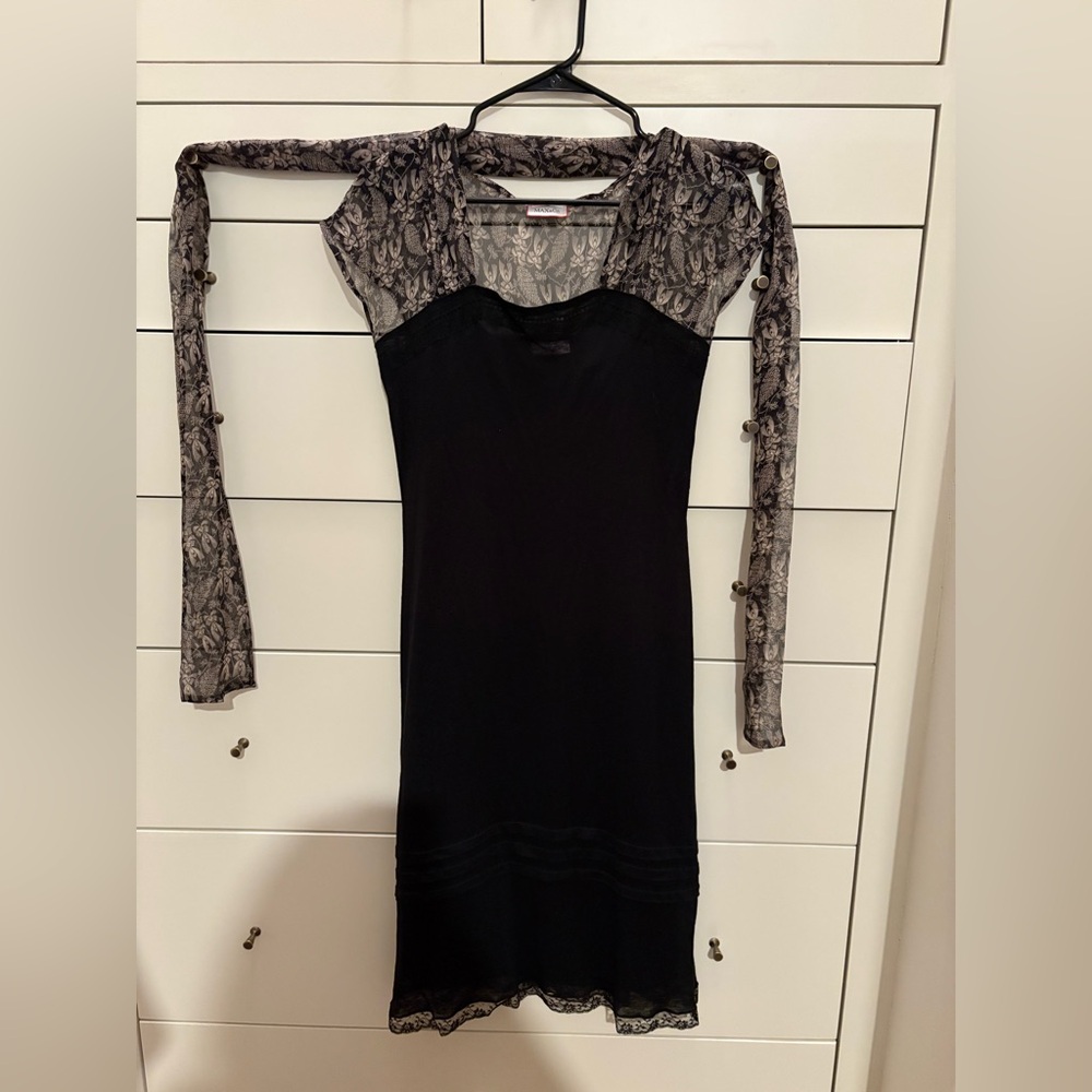 Vintage black MaxMara (Max&Co) dress with slip and scarf